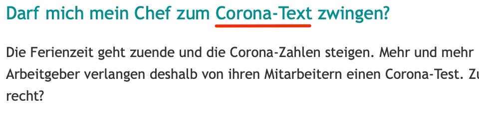 Corona-Text